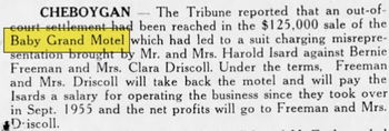 Baby Grand Motel - Jul 1957 Article - Lawsuit Settled